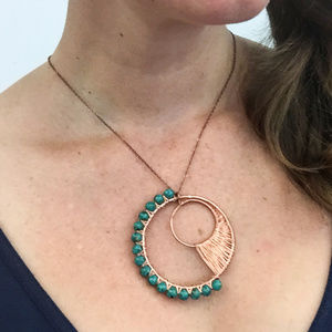 Natural Turquoise and Copper, handmade pendant